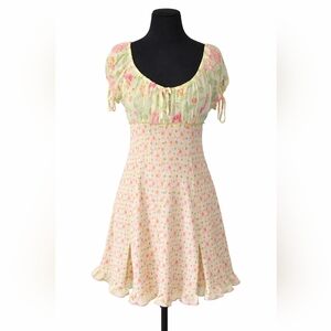 Vintage Seductive Wear | Cinema Etoile Floral Chiffon Babydoll Chemise Nightgown